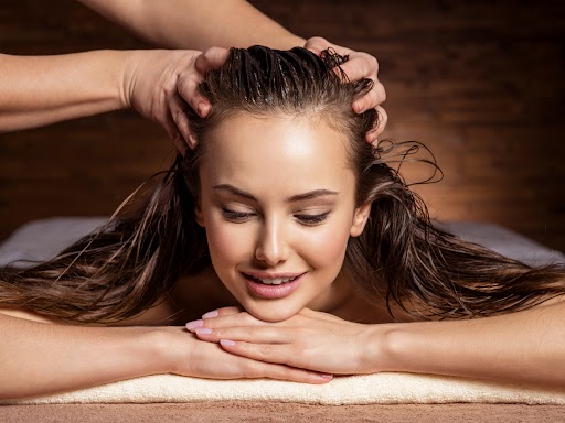 head massage after hair spa